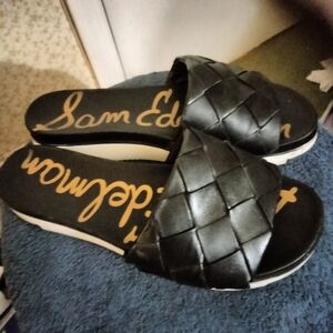 Sam Edelman Black Woven Sandals